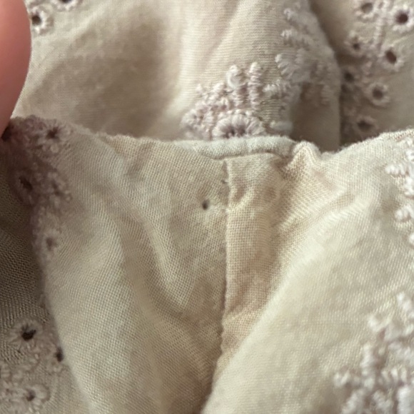 BCBGeneration Women's Drop Waist Eyelet Embroidered Tan Romper S - Picture 14 of 14